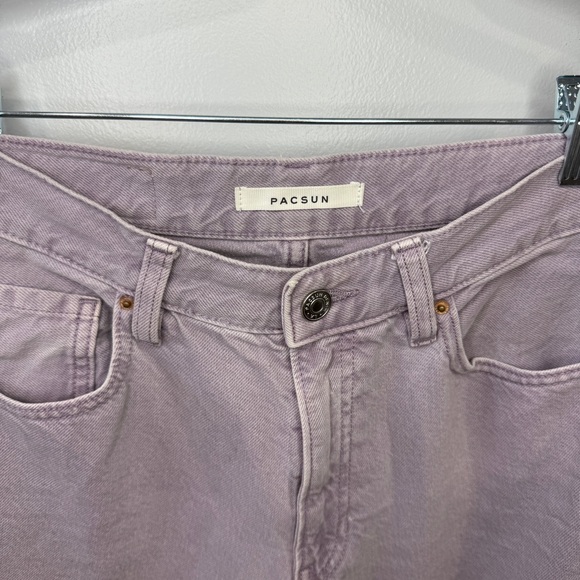 PACSUN Eco Purple High Waisted Flare Denim Jeans Dusty Lavender Size 27 - Picture 4 of 10